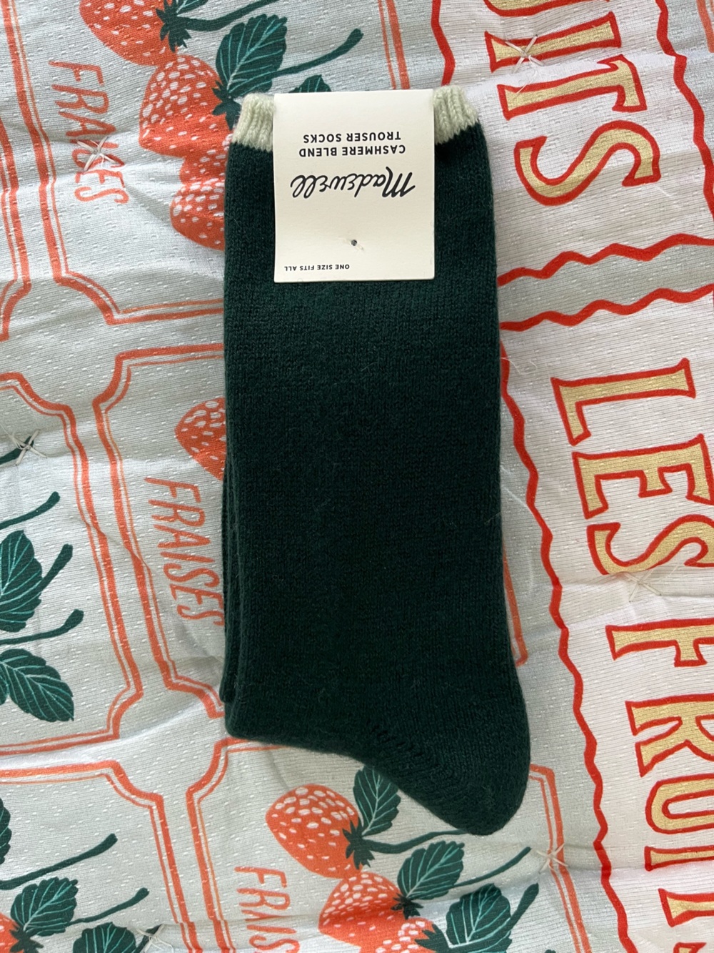 NWT Madewell Dark Green Cashmere blend trouser socks